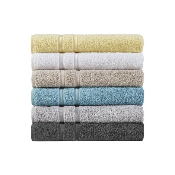 510 Design Turkish Cotton 6-Piece Towel Set 5DS73-0234 Gray Standard - Picture 10 of 10